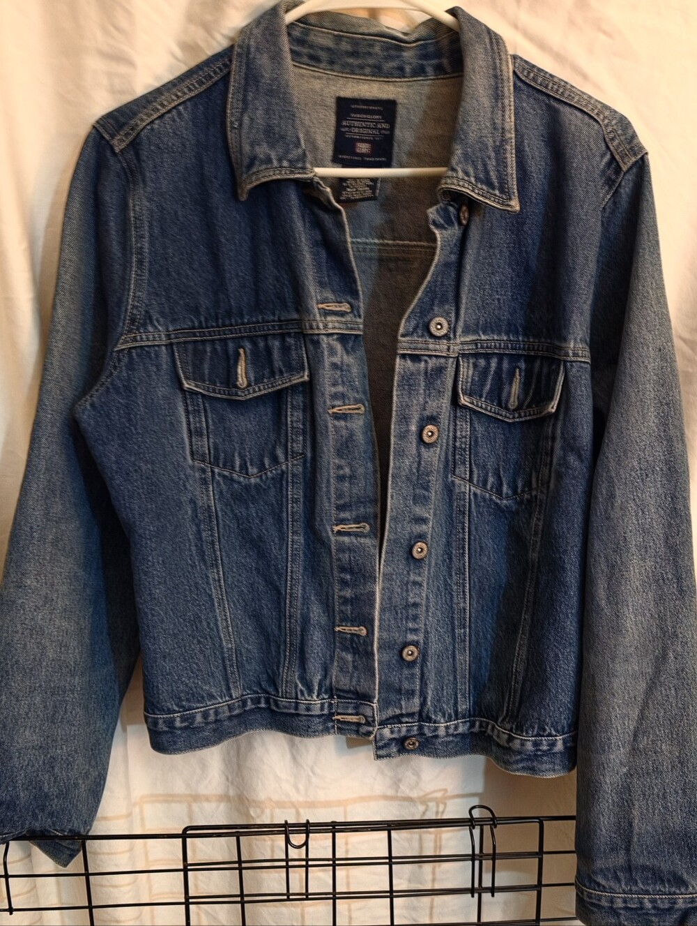 Faded Glory Blue Denim Jacket with Button-Front